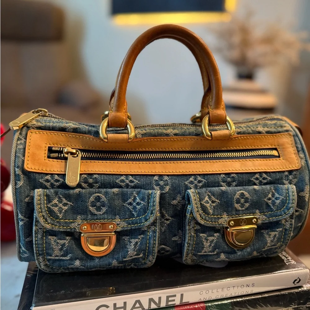 AUTH Louis Vuitton Denim NEO SPEEDY handbag - Picture 3 of 16